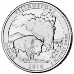 2010 America The Beautiful Quarters Coin Yellowstone Wyoming Uncirculated Reverse