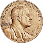 Franklin D Roosevelt Presidential Bronze Medal One Five Sixteenths Inch Obverse
