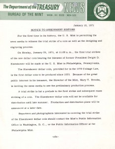Historic Press Release, January 19, 1971. Full text is duplicated in the body of this page.