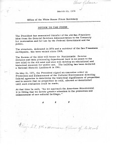 Office of White House Press Secretary press release, March 23, 1972. Full text is duplicated in the body of this page.