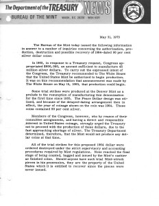Historic Press Release, May 31, 1973. Full text is duplicated in the body of this page.