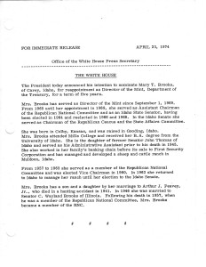 Office of the White House Press Secretary press release, April 23, 1974. Full text is duplicated in the body of this page.