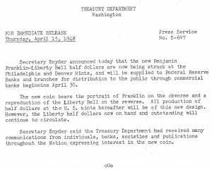 Historic Press Release, April 15, 1948. Full text is duplicated in the body of this page.