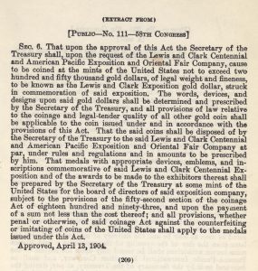 Historic legislation, April 13, 1904. Full text is duplicated in the body of this page.