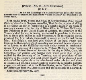 Historic legislation, February 23, 1916. Full text is duplicated in the body of this page.