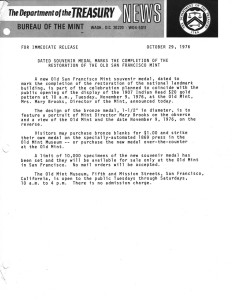 Historic Press Release, October 29, 1976. Full text is duplicated in the body of this page.