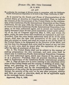 Historic Legislation, May 6, 1936. Full text is duplicated in the body of this page.