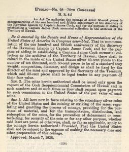 Historic Legislation, March 7, 1928. Full text is duplicated in the body of this page.
