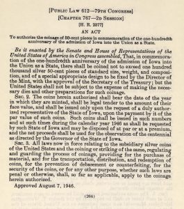 Historic Legislation, August 7, 1946. Full text is duplicated in the body of this page.