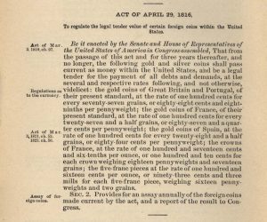 Historic Legislation, April 29, 1816. Full text is duplicated in the body of this page.