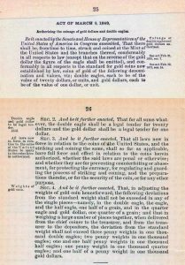 Historic Legislation, March 3, 1849. Full text is duplicated in the body of this page.