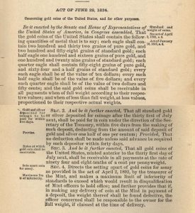 Historic Legislation, June 28, 1834. Full text is duplicated in the body of this page.