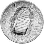 2019 Apollo 11 50th Anniversary Commemorative Silver Proof One Dollar Coin Obverse